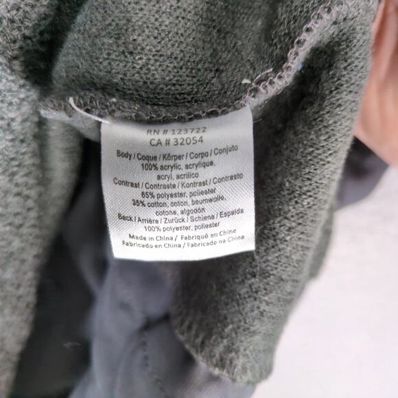 One September Anthropologie Gray Knit Top Women's S Long Lace Sleeves, Back Trim - Picture 4 of 10